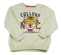 Béžová mikina s tigrom a nápismi