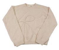 Svetloružový sveter s mašlou H&M