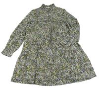 Černo-žluto-barevné květované šaty Garcia 