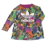 Tmavošedo-barevná tepláková tunika s logem Adidas