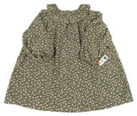 Nové - Černo-bílo-růžovo-žluté květované šaty Dunnes