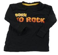 Černé triko s nápisem Matalan