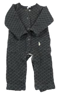 Antracitový vzorovaný teplákový overal HEMA 