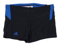 Černo-modré nohavičkové plavky s logem Adidas
