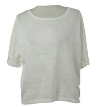 Dámske biele úpletové tričko s čipkou Atmosphere