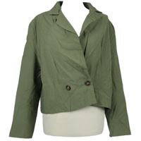 Dámske khaki crop oversized sako TU