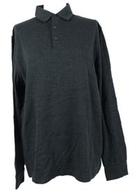 Pánské černo-šedé vzorované triko s límečkem M&S