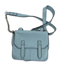 Dámská světlemodrá koženková aktovková crossbody kabelka Topshop 