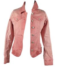 Dámská růžová riflová bunda s cvočky Tredy 