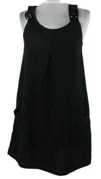 Dámske čierne pletené na traké šaty