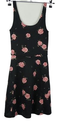 Dámské černé květované šaty H&M vel. 32