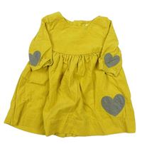 Žlté menšestrové šaty so srdiečkami Next