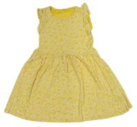 Žlté kvetinové bavlnené šaty H&M