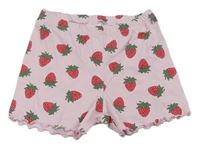 Svetloružové bavlnené kraťasy s jahůdkami H&M
