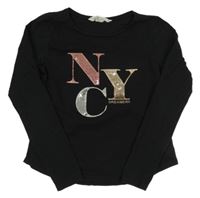 Černé triko s nápisem H&M