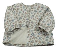 Biela kvetinová šušťáková zateplená bunda zn. H&M