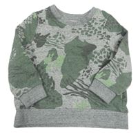 Sivo-zelená vzorovaná mikina Nutmeg