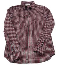 Červeno-černo-bílá kostkovaná košile H&M