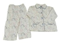 Bílé puntíkaté flanelové pyžamo 