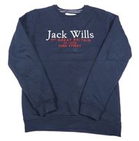 Tmavomodrá mikina s nápisem Jack Wills 