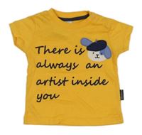 Žluté tričko s pejskem a nápisem 