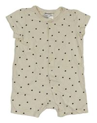 Smotanový pyžamový overal s bodkami H&M