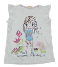Biele tričko s dívkou Kids