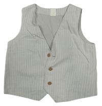 Šedo-bílá pruhovaná slavnostní vesta H&M