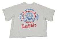 Biele oversize tričko s Garfieldem H&M