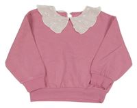 Ružová mikina s madeirovým golierikom Primark