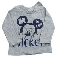 Sivé tričko s Mickeym zn. Disney