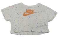 Bílo-barevné crop tričko s logem Nike