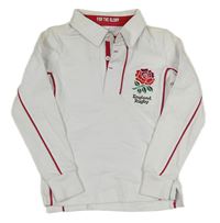 Bílé polo triko s růží - England rugby