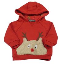 Červená mikina so sobom a kapucňou Primark