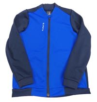 Modro-tmavomodrá športová prepínaci mikina Kipsta