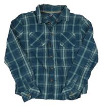 Tmavozeleno-biela kockovaná košeľa Kiabi