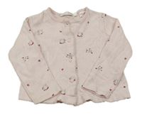 Světlerůžové propínací triko s myškami Zara