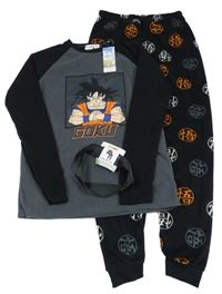 Nové - černo-tmavošedé fleecové pyžamo - Dragon balls