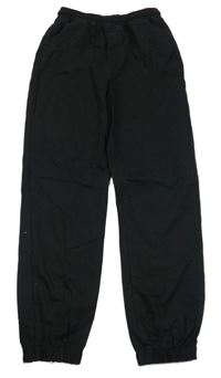 Čierne plátenné cuff nohavice