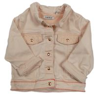 Světlelososová teplákovo/riflová bunda 