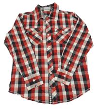 Červeno-černo-bílá kostkovaná košile Yigga