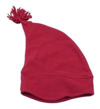 Malinová fleecová čepice s třásněmi Impidimpi