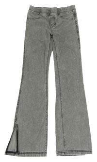 Šedé flare kalhoty riflového vzhledu H&M