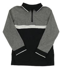 Čierno-sivé vzorované polo tričko George