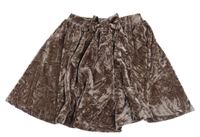 Hnedá zamatová sukňa s mašlou Matalan