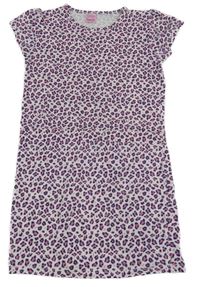 Bielo-ružovo-tmavomodré vzorované šaty