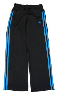Čierne športové tepláky s pruhmi Adidas