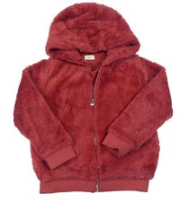 Ružová chlpatá podšitá bunda s kapucňou F&F