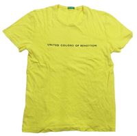 Žlté tričko s logom Benetton