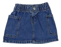Modrá rifľová cargo sukňa Primark